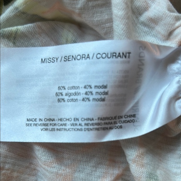 Skinnygirl Multicolor Leaf Print Top SM - Picture 11 of 11